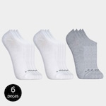 Kit Meias Invisível Lupo 33 a 48 com 6 Pares - Unissex BRANCO/CINZA