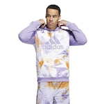 Blusão de Moletom adidas Allover Print Basketball - Masculino BRANCO/ROXO