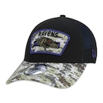 Boné Aba Curva New Era Baltimore Ravens 940 NFL21 Salute to Service - Snapback - Adulto PRETO