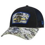 Boné Aba Curva New Era Los Angeles Rams 940 NFL21 Salute to Service - Snapback - Adulto PRETO