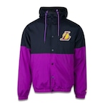 Jaqueta Los Angeles Lakers NBA com Capuz Masculina Core Logos BLK PRP PRETO