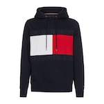 Blusão de Moletom sem Capuz Tommy Hilfiger Structure Flag Hoody - Masculino AZUL ESCURO