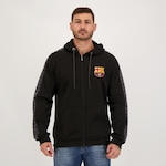 Jaqueta com Capuz Futfanatics Barcelona - Masculina PRETO