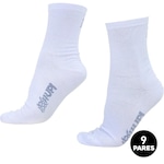 Meia Cano Longo Hupi Casual - 9 Pares - Unissex BRANCO