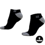 Kit de Meias Sapatilha Hupi com 9 Pares - Adulto PRETO/CINZA