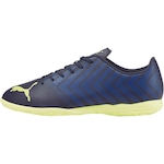 Chuteira Futsal Puma Tacto II IT BDP - Adulto Azul/Amarelo