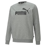 Blusão Puma Essentials Big Logo Crew FI - Masculino CINZA/PRETO