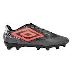 Chuteira Campo Umbro Cosmic - Adulto Vermelho/Preto