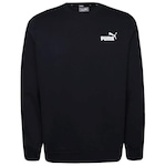 Blusão De Moletom Puma Ess Small Logo Crew - Masculino PRETO/BRANCO