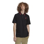 Camisa Polo do Flamengo adidas DNA - Masculina PRETO/VERMELHO