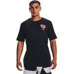 Camiseta Under Armour Bball Assists - Masculina PRETO/ROSA