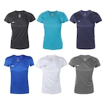 Kit de Camisetas Penalty X com 6 Unidades - Feminina AZUL/CINZA ESC