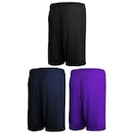 Kit de Calções Penalty X com 3 Unidades - Masculino AZUL ESC/ROXO