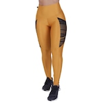 Calça Legging Orbis Fitness Modeladora Bolso Celular Detalhe Tela - Feminina MOSTARDA