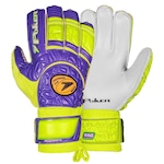 Luva de Goleiro Poker Firmness 4 Profissional - Adulto AMARELO/ROXO