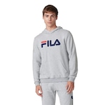 Blusão de Moletom com Capuz Canguru Fila Letter - Masculino CINZA