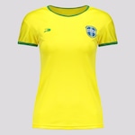 Camisa do Brasil Placar Brasão - Feminina AMARELO