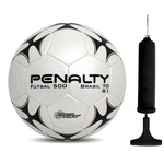 Kit de Bola de Futsal Penalty Brasil 70 R1 XXI + Bomba de Ar BRANCO/PRETO