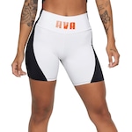 Short AVA Fitness Wear Suplex Recorte e Silk - Feminina BRANCO/PRETO