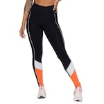 Calça Legging AVA Fitness Wear Suplex Vivo e Recorte - Feminina PRETO