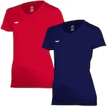 Kit Camisas Penalty X - 2 Unidades - Feminina AZUL ESC/VERMELHO