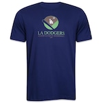 Camiseta New Era Regular MLB Los Angeles Dodgers Vintage Manga Curta Azul Royal - Masculino AZUL ESCURO