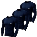 Camiseta Manga Longa LJ Térmica UV 50+ - 3 unidades - Masculina AZUL