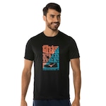 Camiseta Mizuno Manga Curta Energy Sta - Masculina PRETO/LARANJA