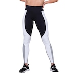 Calça Legging AVA Fitness Wear com Recorte - Feminina PRETO/BRANCO