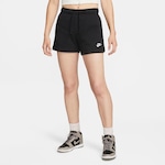 Shorts Nike Sportswear Club Fleece - Feminino PRETO/BRANCO