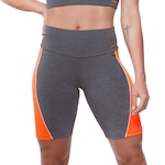 Bermuda Ava Fitness Wear Fitness Mescla Com Recorte - Feminina CINZA/LARANJA