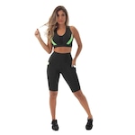 Conjunto Frimodas Fitness Bermuda E Top Suplex Microfibra -  Feminino PRETO