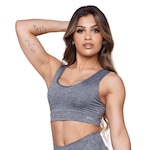 Top Fitness AVA Fitness Wear Mescla Com Bolso - Adulto CINZA