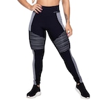 Calça Legging AVA Fitness Wear Suplex Poliamiada - Feminina PRETO/CINZA