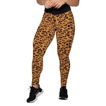 Calça Legging AVA Fitness Wear Jacquard Onça - Feminina AMARELO