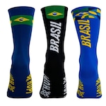 Meia Cano Alto Hupi Brasil 3.0 - 3 pares - Adulto ESTAMPADO