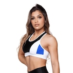 Top Fitness AVA Fitness Wear Poliamida Brilhoso Com Recorte - Adulto PRETO