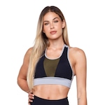 Top Fitness AVA Fitness Wear Suplex Poliamida com Recorte - Adulto PRETO/VERDE