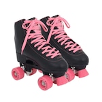 Patins Bel Weekend Clássico - In Line - Fitness - ABEC 608Z - Alumínio - Adulto PRETO/ROSA