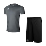 Kit Penalty: Camiseta + Calção X - Infantil CINZA ESCURO/PRETO