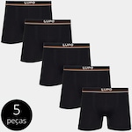 Cueca Boxer Lupo Esportiva sem Costura - Adulto - 5 unidades PRETO/BRANCO