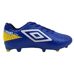 Chuteira Campo Umbro Adamant League - Adulto AZUL/BRANCO