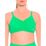 Top Fitness com Bojo Shark Franzido Beach Tennis - Feminino VERDE