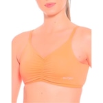 Top Fitness com Bojo Shark Franzido Beach Tennis - Feminino LARANJA