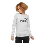 Blusão de Moletom Puma Essentials Logo Crew - Feminino CINZA/PRETO