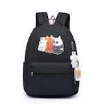 Mochila Escolar Yupe Chaveiro Estampada - 7 Litros - Infantil PRETO