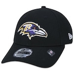 Boné Aba Curva New Era 9Forty NFL Baltimore Ravens - Snapback - Adulto PRETO