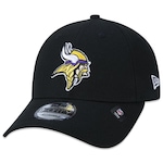 Boné Aba Curva New Era 9Forty NFL Minnesota Vikings - Snapback - Adulto PRETO