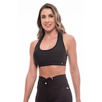 Top Fitness com Bojo Removível Vibs Fitwear Nadador - Feminino PRETO