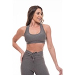 Top Fitness Vibs Fitwear com Bojo Removível Básico Costas Nadador - Feminino CINZA